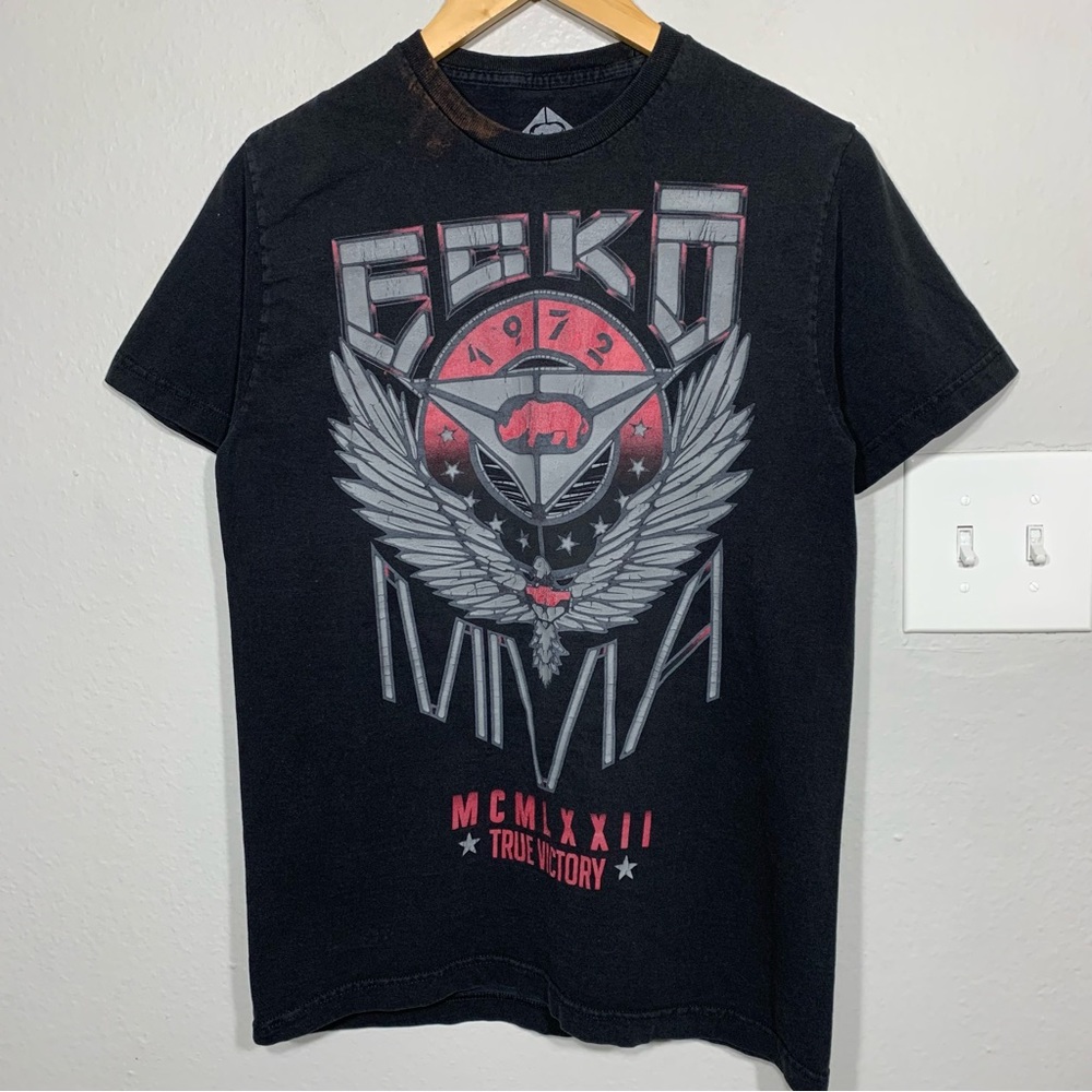 Ecko Unltd MMA Warrior Black Tee Cyber‎ Y2K Grunge Medium